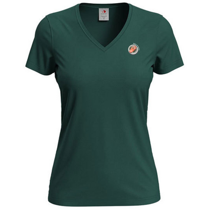 T-shirt dames V-hals met print / Zalm ni worre