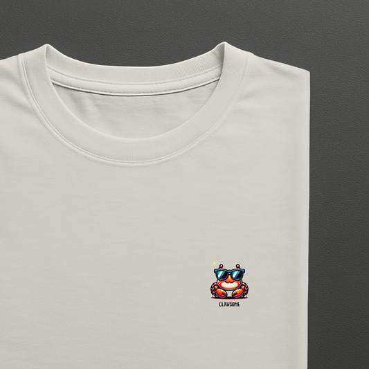 T-shirt ronde hals met grote print op achterkant / Clawsome cute