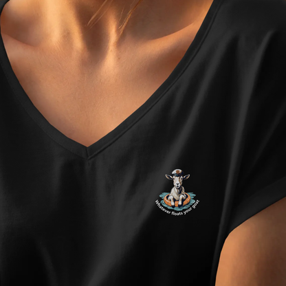 T-shirt dames V-hals - Whatever floats your goat