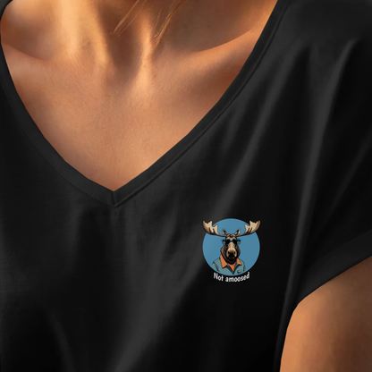 T-shirt dames V-hals - Not amoosed