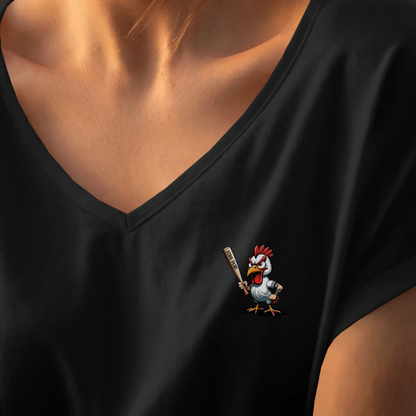 T-shirt dames V-hals - Fowl play