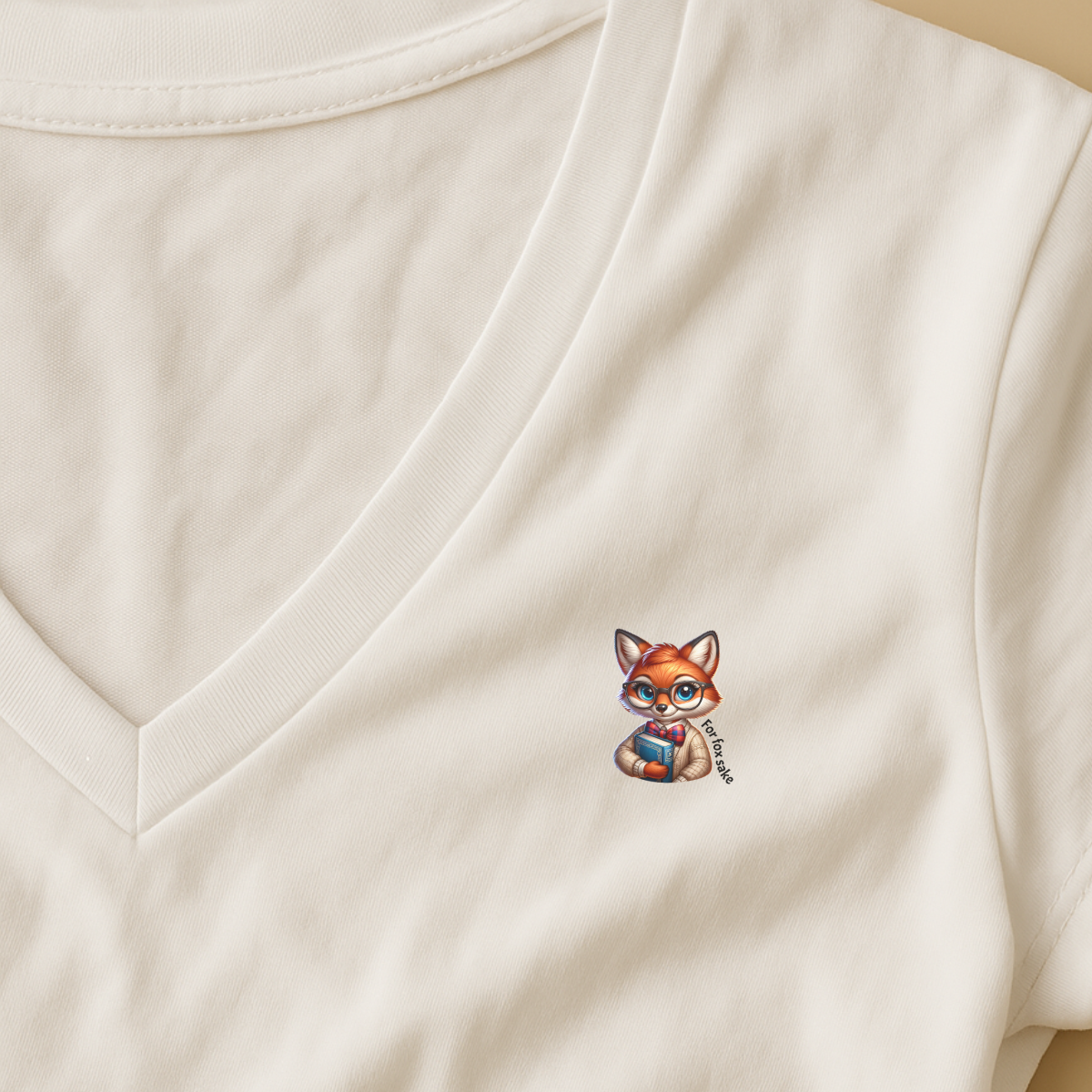 T-shirt dames V-hals met print / For fox sake