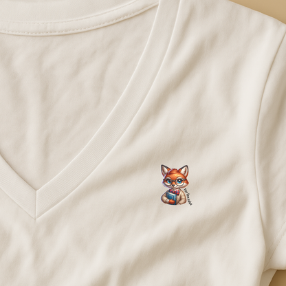 T-shirt dames V-hals met print / For fox sake
