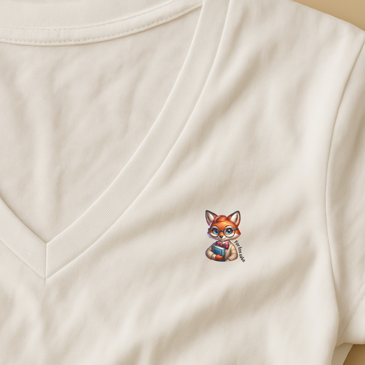 T-shirt dames V-hals met print / For fox sake