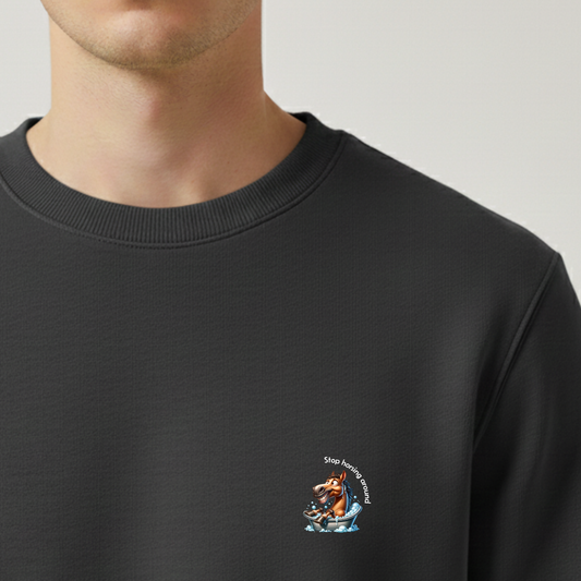 Sweater heren met print / Stop horsing around (bath)