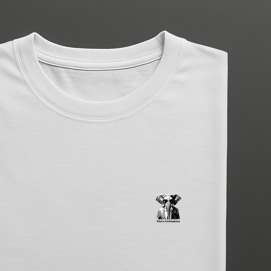 T-shirt ronde hals met grote print op achterkant / That's irrelephant