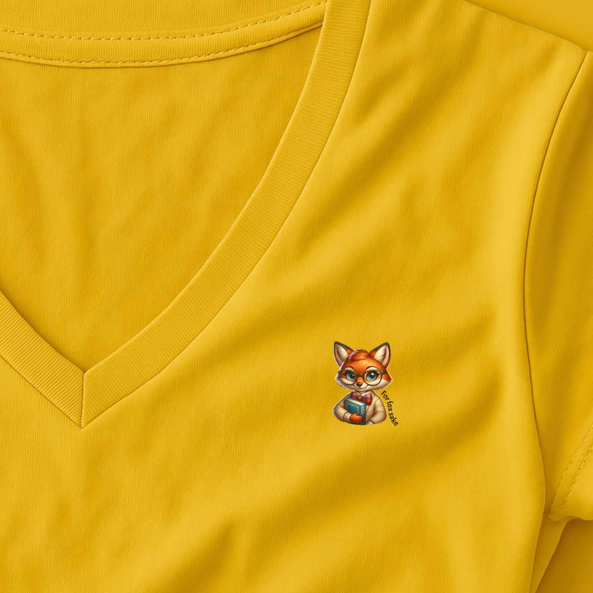 T-shirt dames V-hals met print / For fox sake