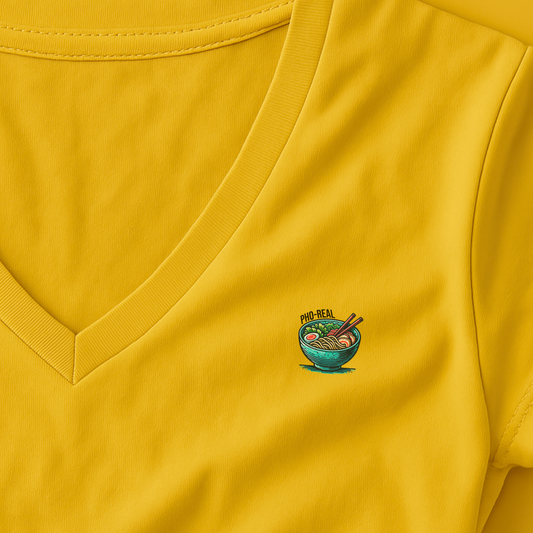 T-shirt dames V-hals met print / Pho real