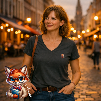 T-shirt dames V-hals - For fox sake