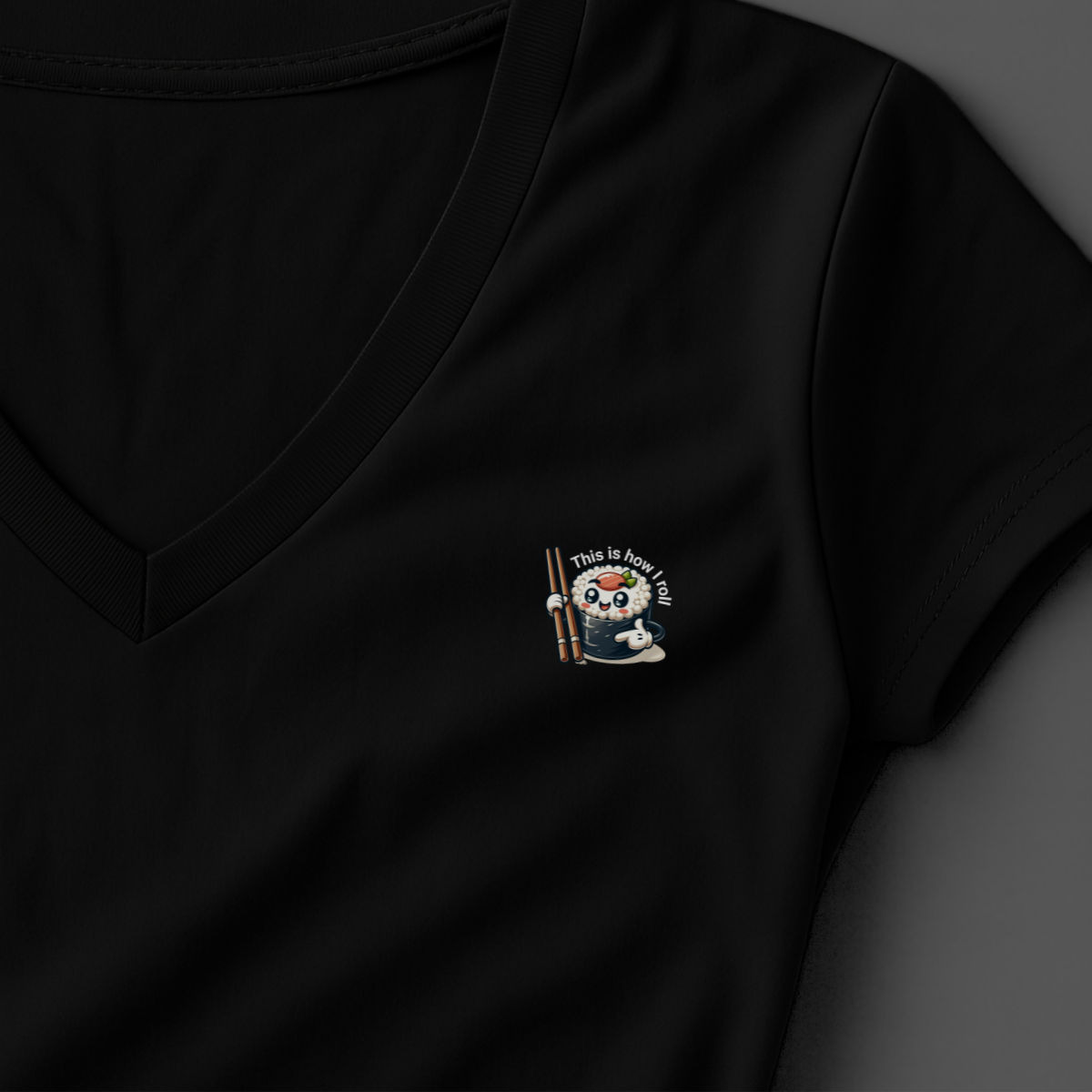 T-shirt dames V-hals met print / This is how I roll