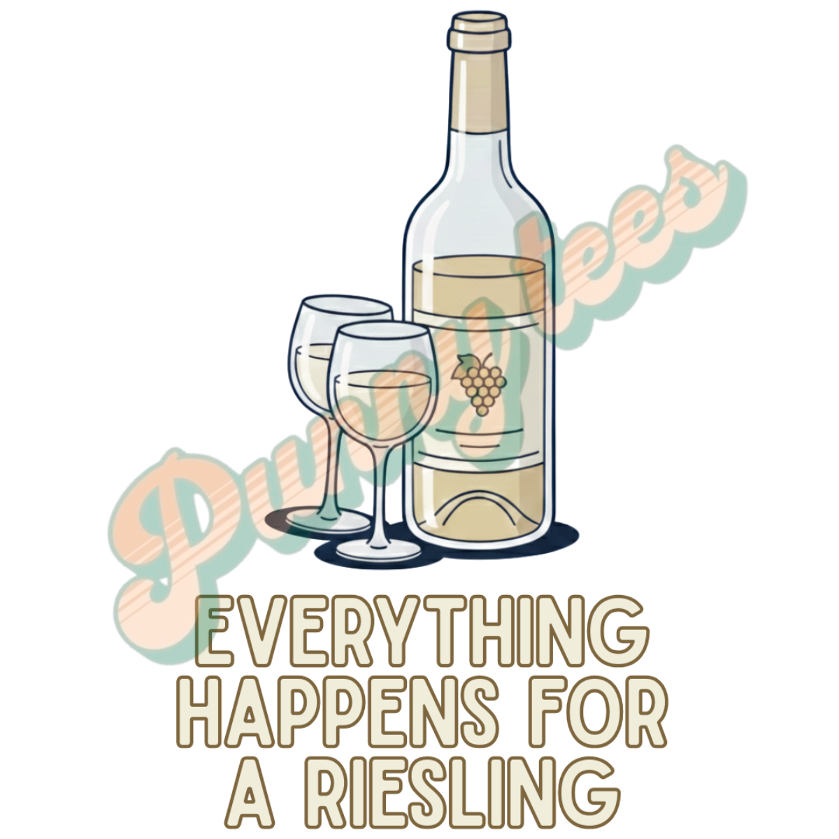 T-shirt heren - Everything happens for a Riesling