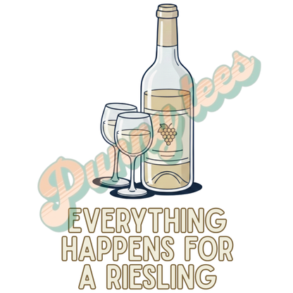 T-shirt heren - Everything happens for a Riesling