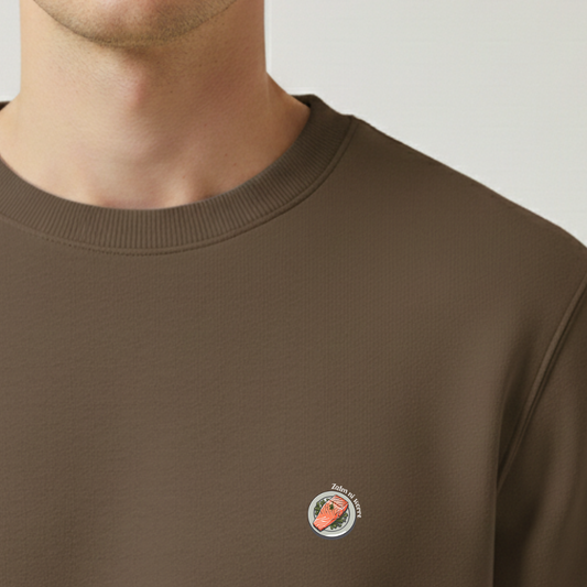 Sweater heren met print / Zalm ni worre