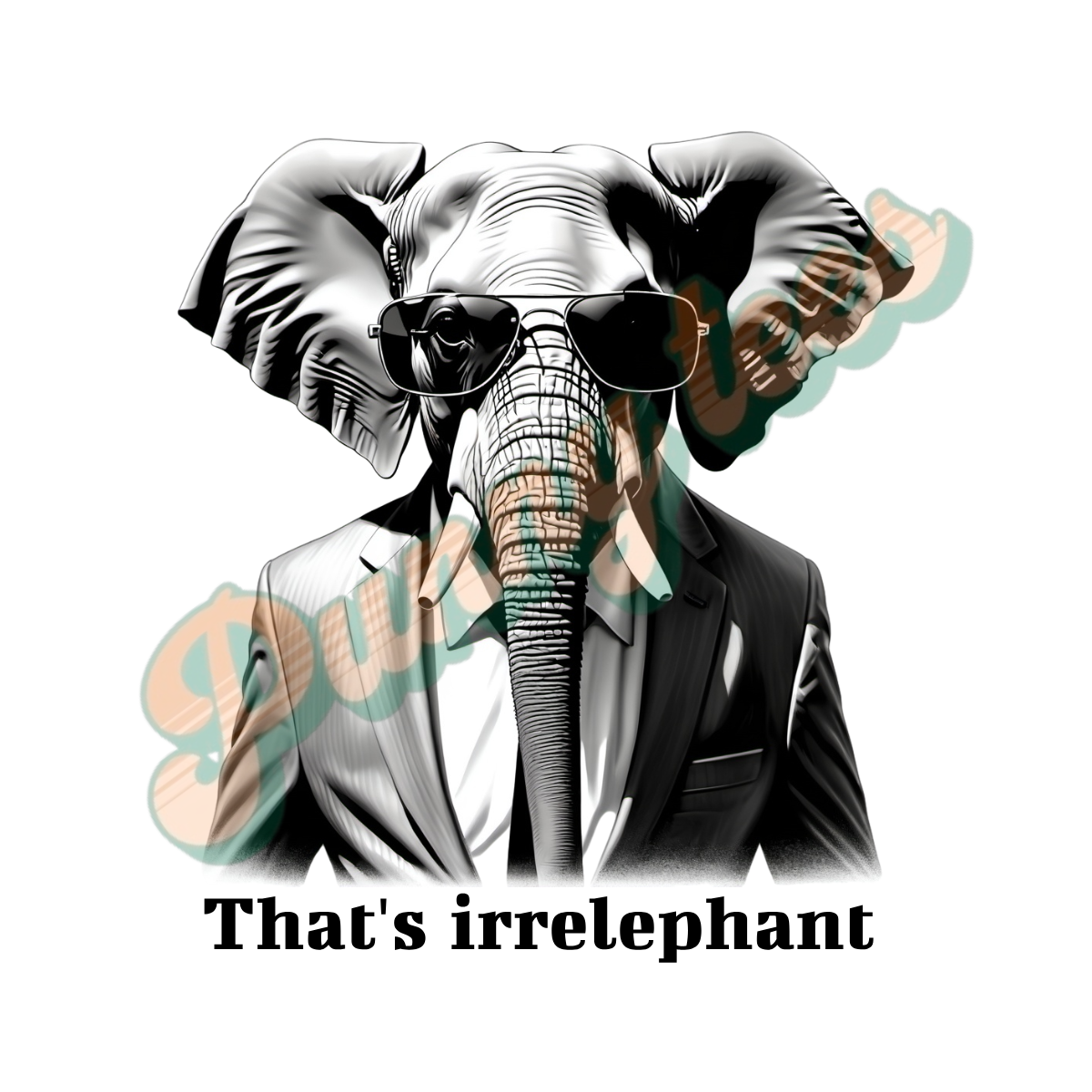 T-shirt heren ronde hals met print / Irrelephant