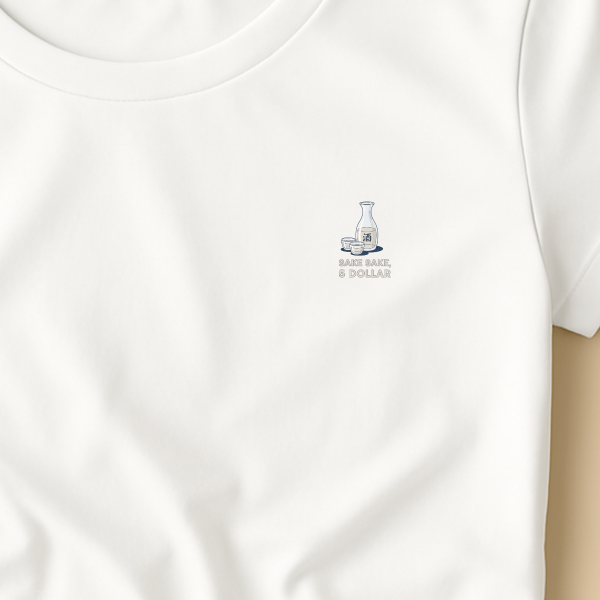 T-shirt dames ronde hals - Sake sake, 5 dollar