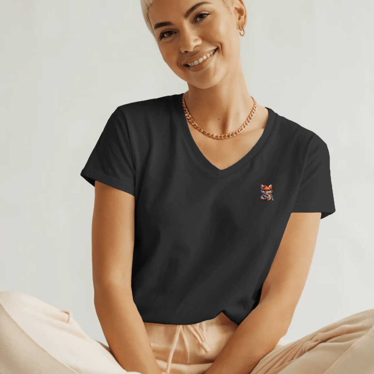T-shirt dames V-hals - For fox sake