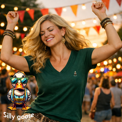 T-shirt dames V-hals - Silly goose