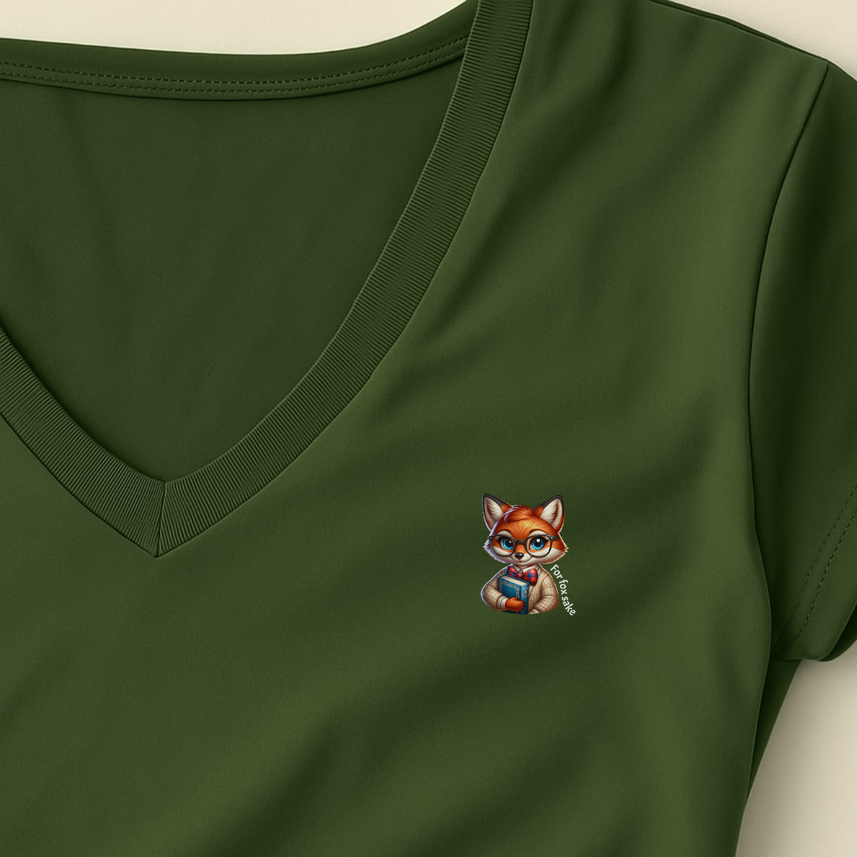T-shirt dames V-hals met print / For fox sake