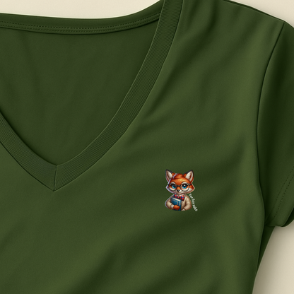 T-shirt dames V-hals met print / For fox sake