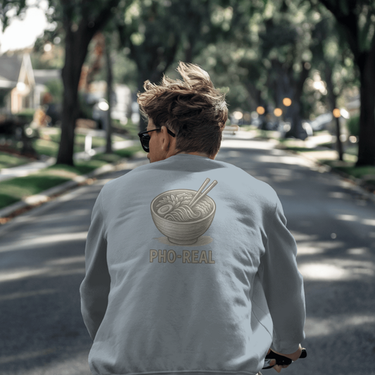 Sweater met grote print op achterkant / Pho real