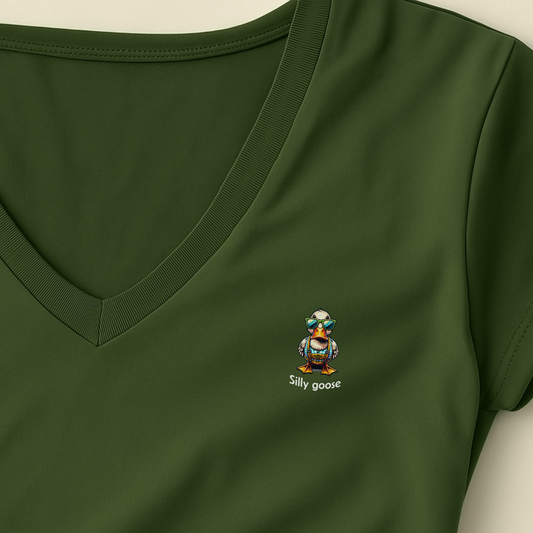 T-shirt dames V-hals met print / Silly goose