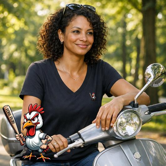 T-shirt dames V-hals - Fowl play