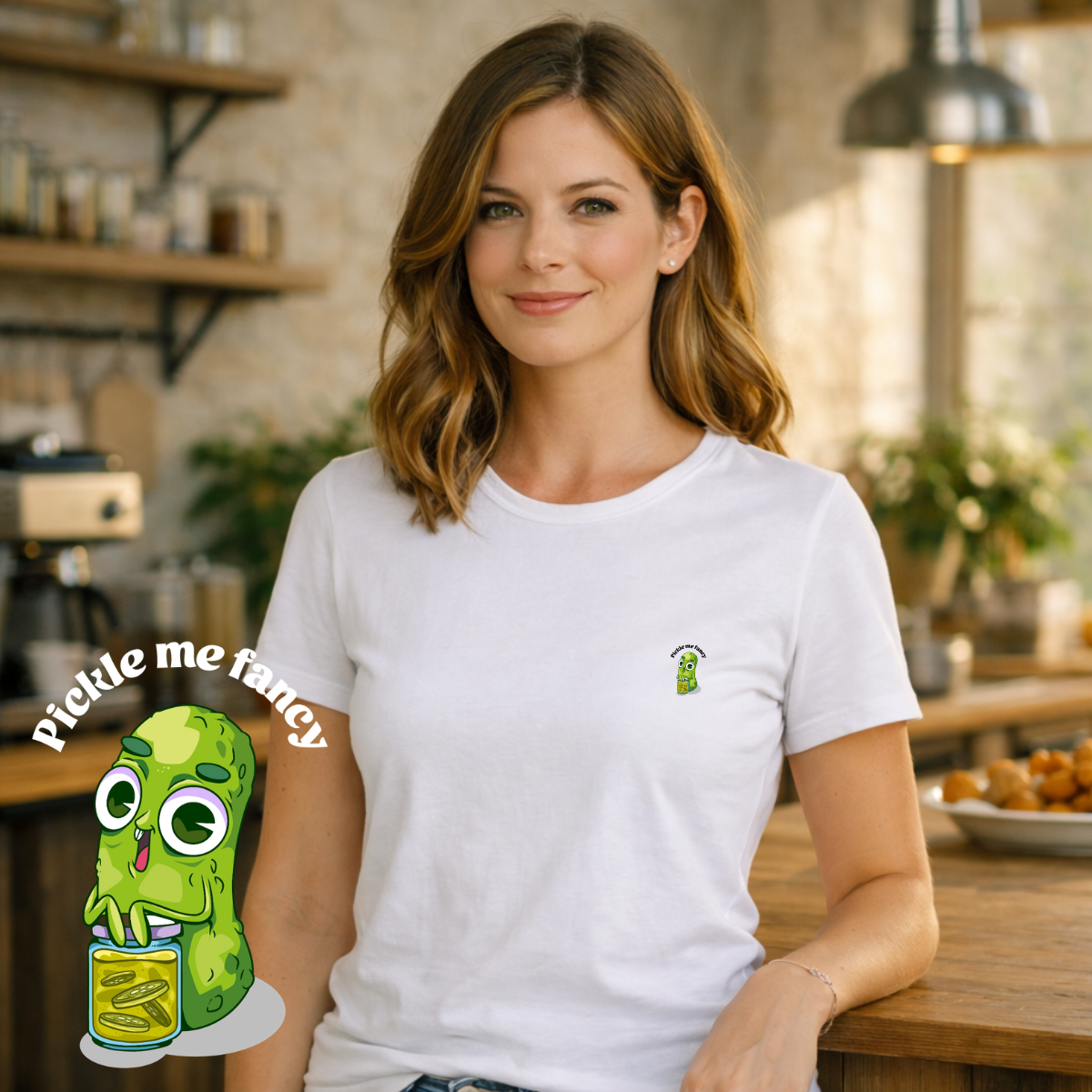 T-shirt dames ronde hals - Pickle me fancy