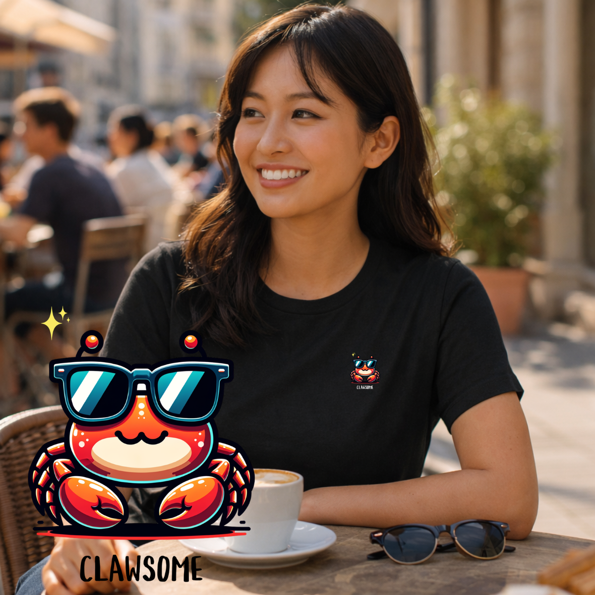 T-shirt dames ronde hals - Clawsome cute