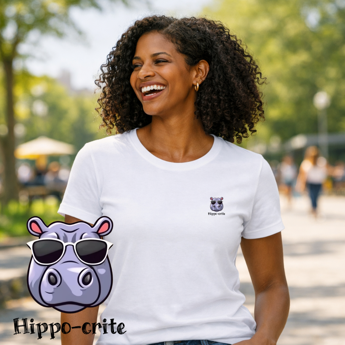 T-shirt dames ronde hals - Hippo-crite