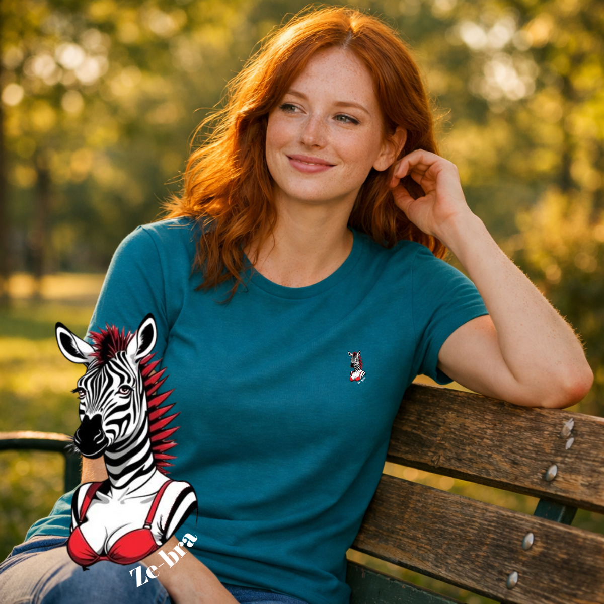 T-shirt dames ronde hals - Ze-bra