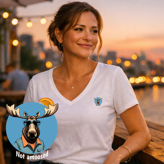 T-shirt dames V-hals - Not amoosed