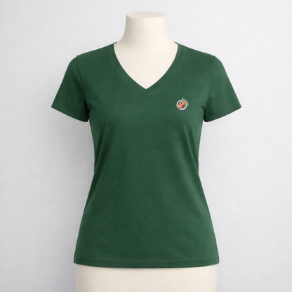 T-shirt dames V-hals - Zalm ni worre