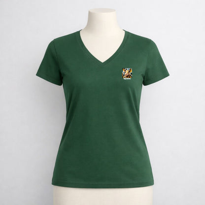 T-shirt dames V-hals - Pigcasso