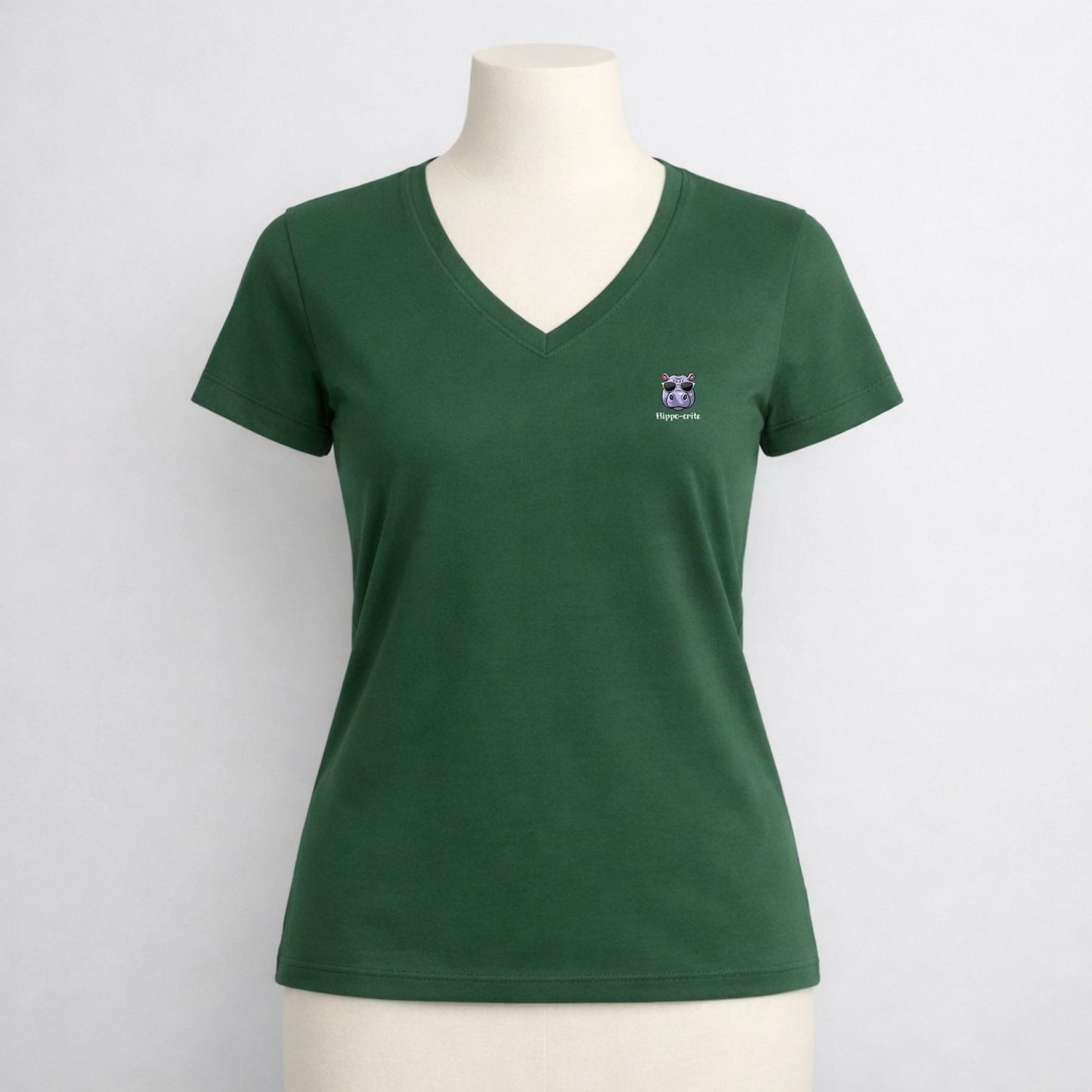 T-shirt dames V-hals - Hippo-crite