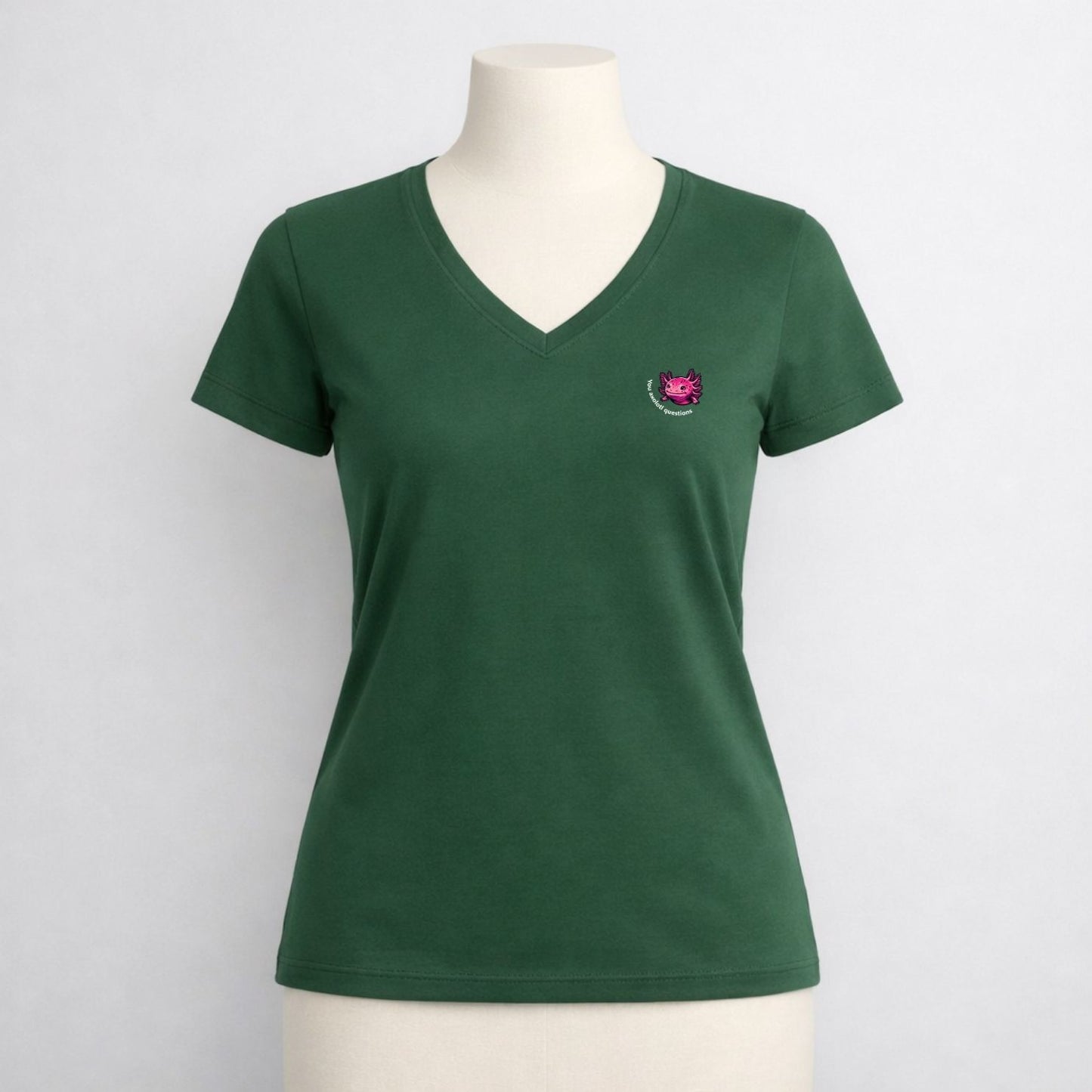 T-shirt dames V-hals - You axolotl questions