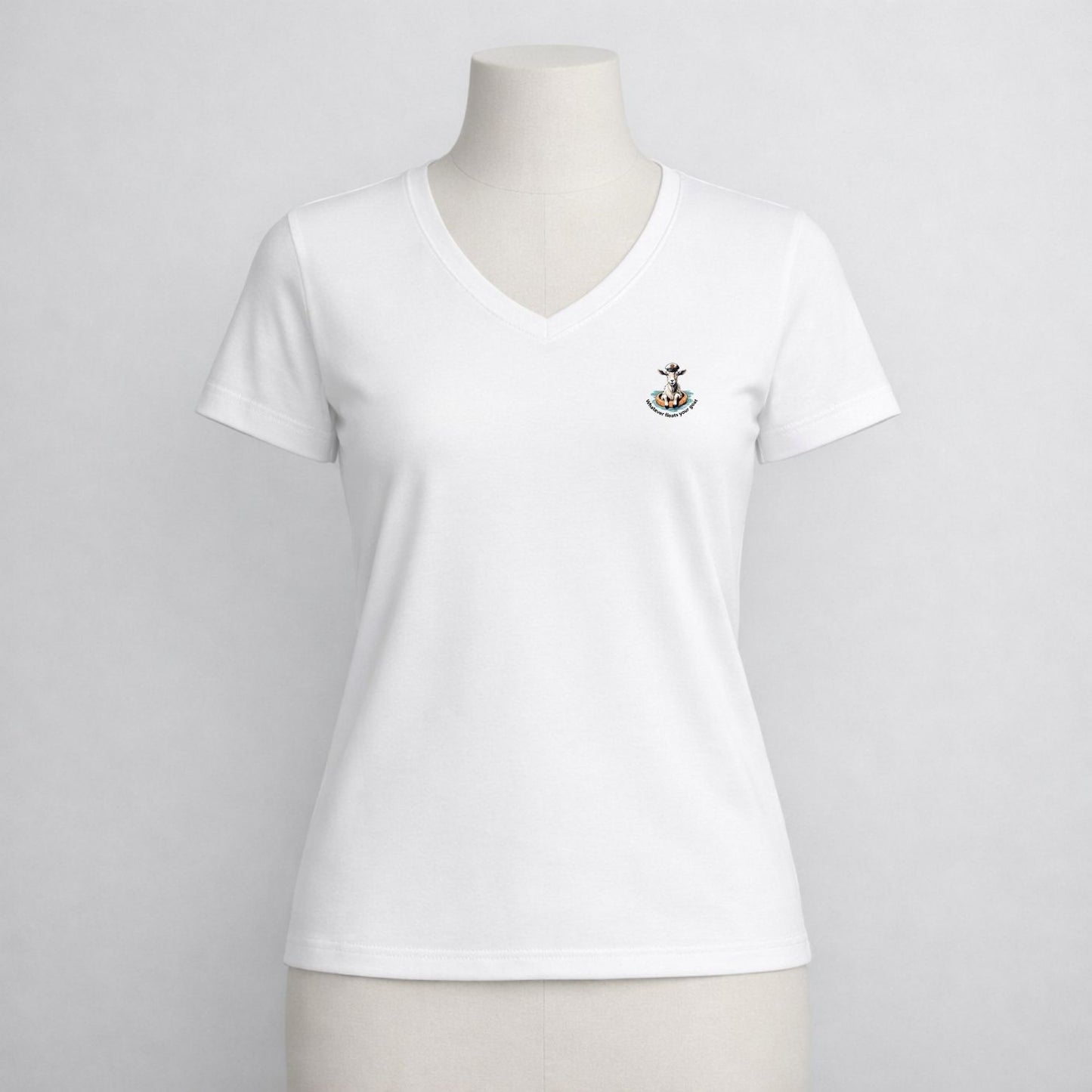 T-shirt dames V-hals - Whatever floats your goat