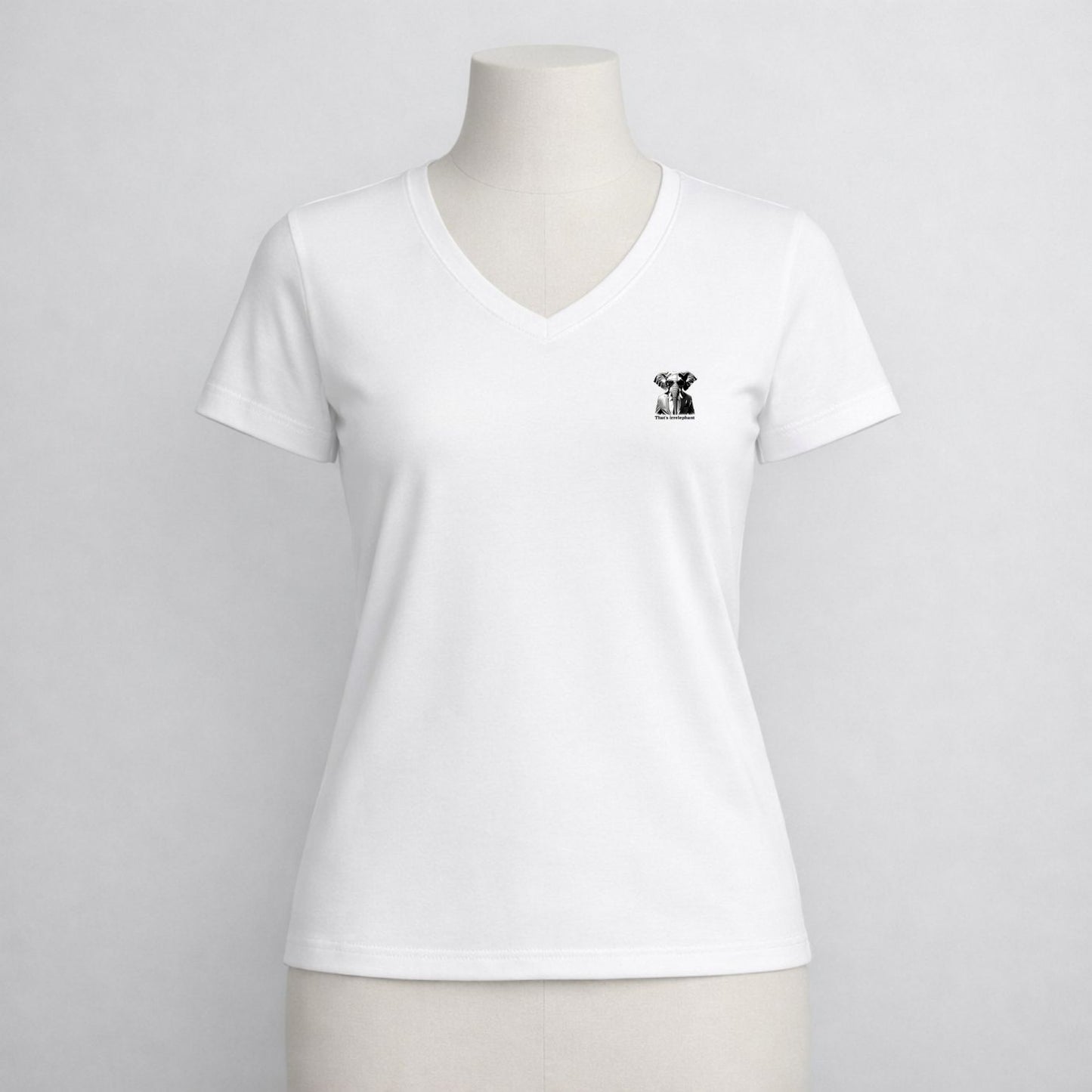T-shirt dames V-hals - That's irrelephant