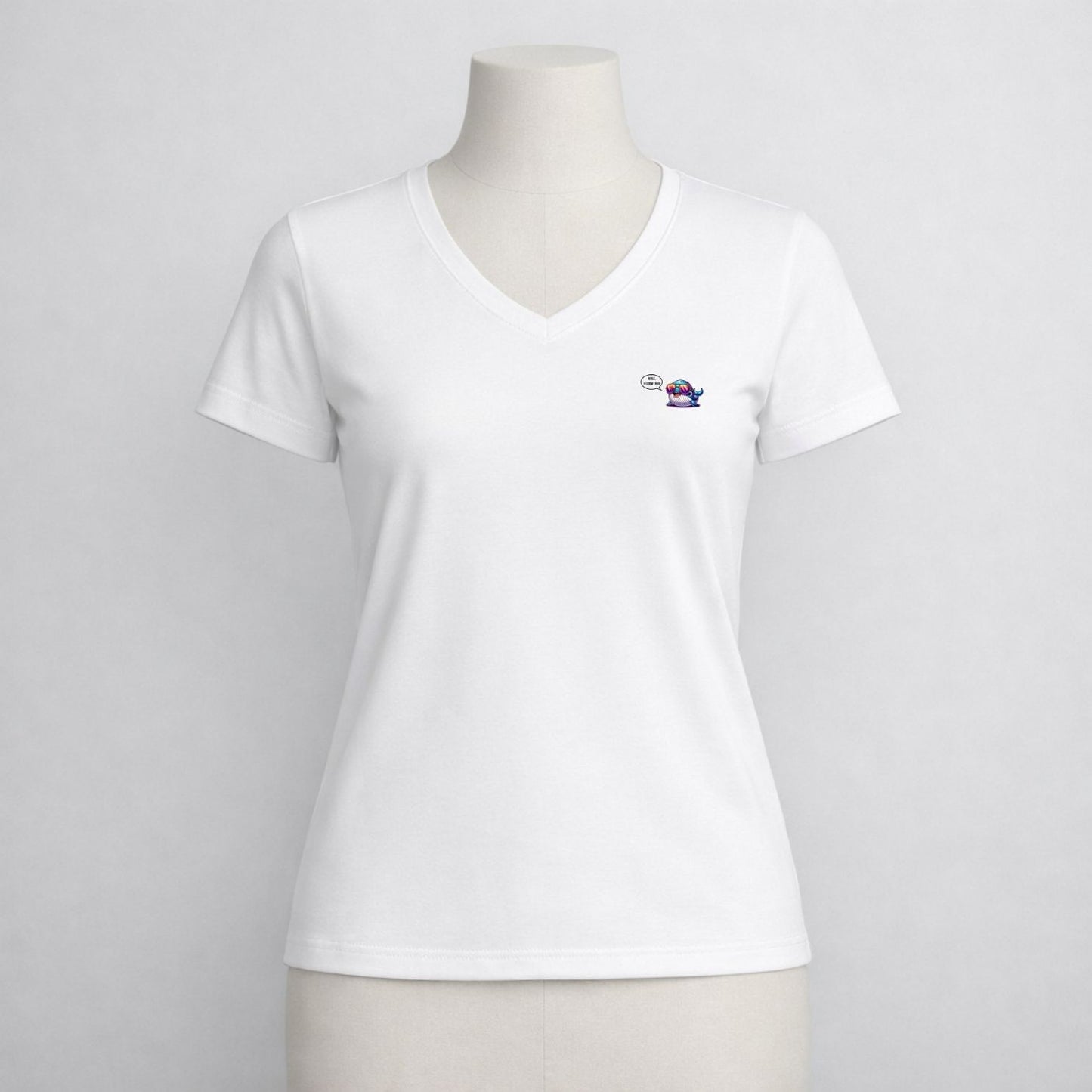 T-shirt dames V-hals - Whale, helloow there