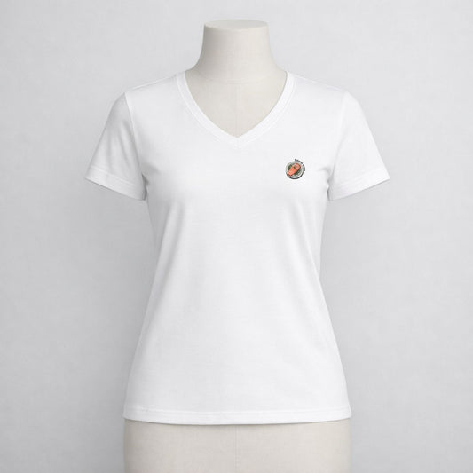 T-shirt dames V-hals - Zalm ni worre