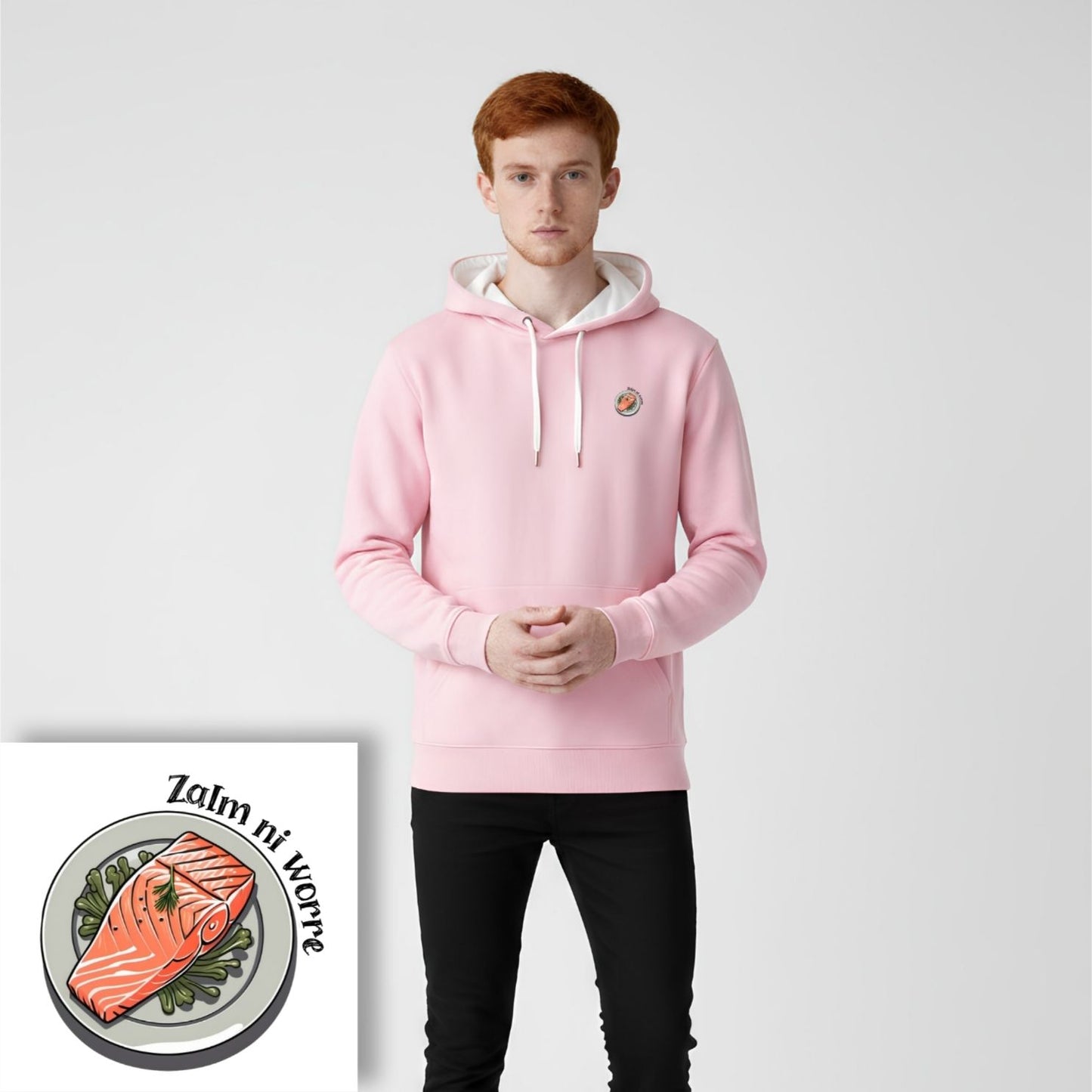 Hoodie unisex - Zalm ni worre