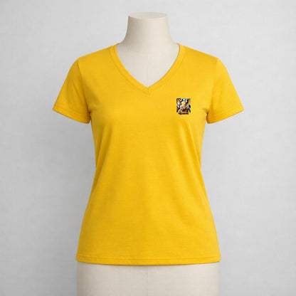 T-shirt dames V-hals - Pigcasso