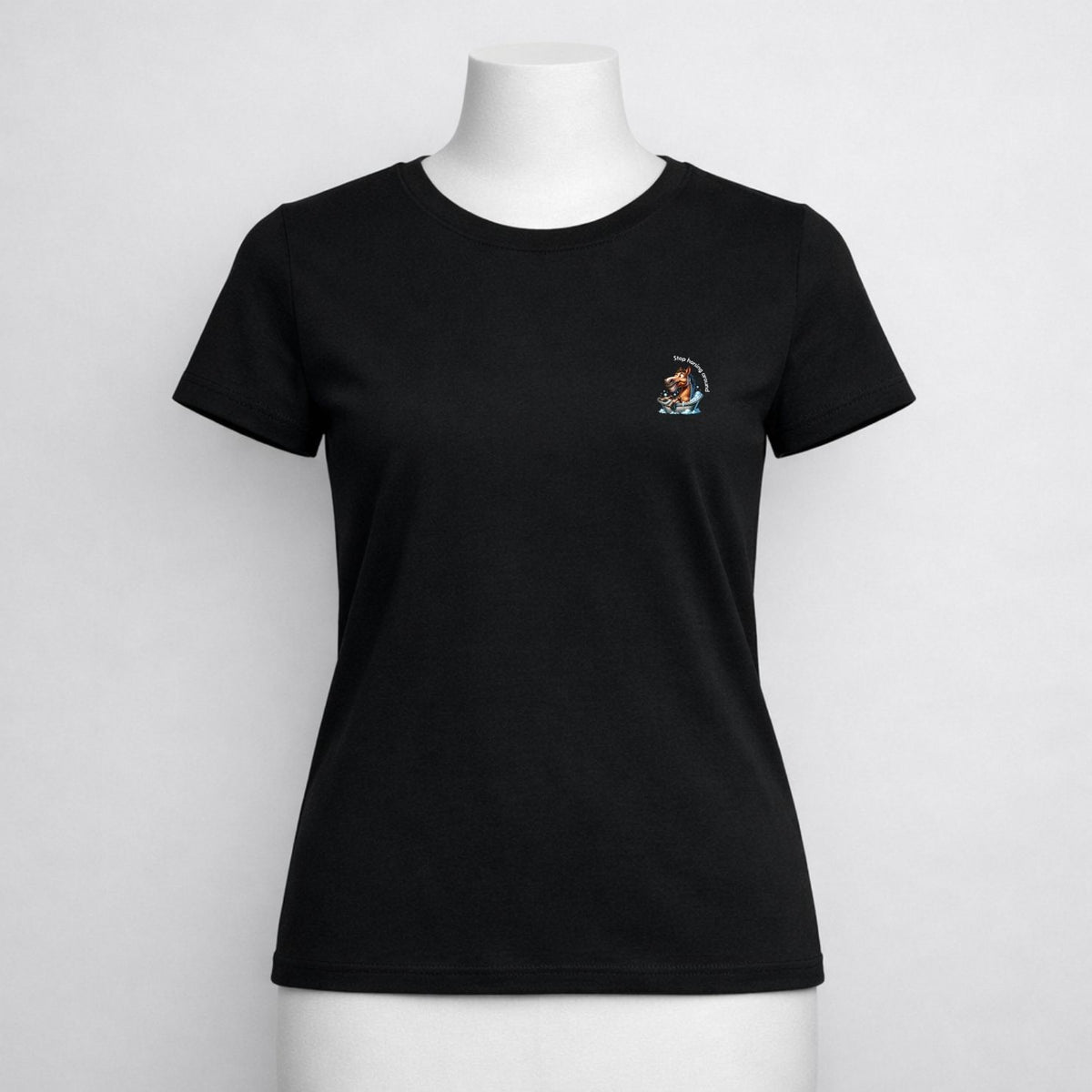 T-shirt dames ronde hals - Stop horsing around (bath)