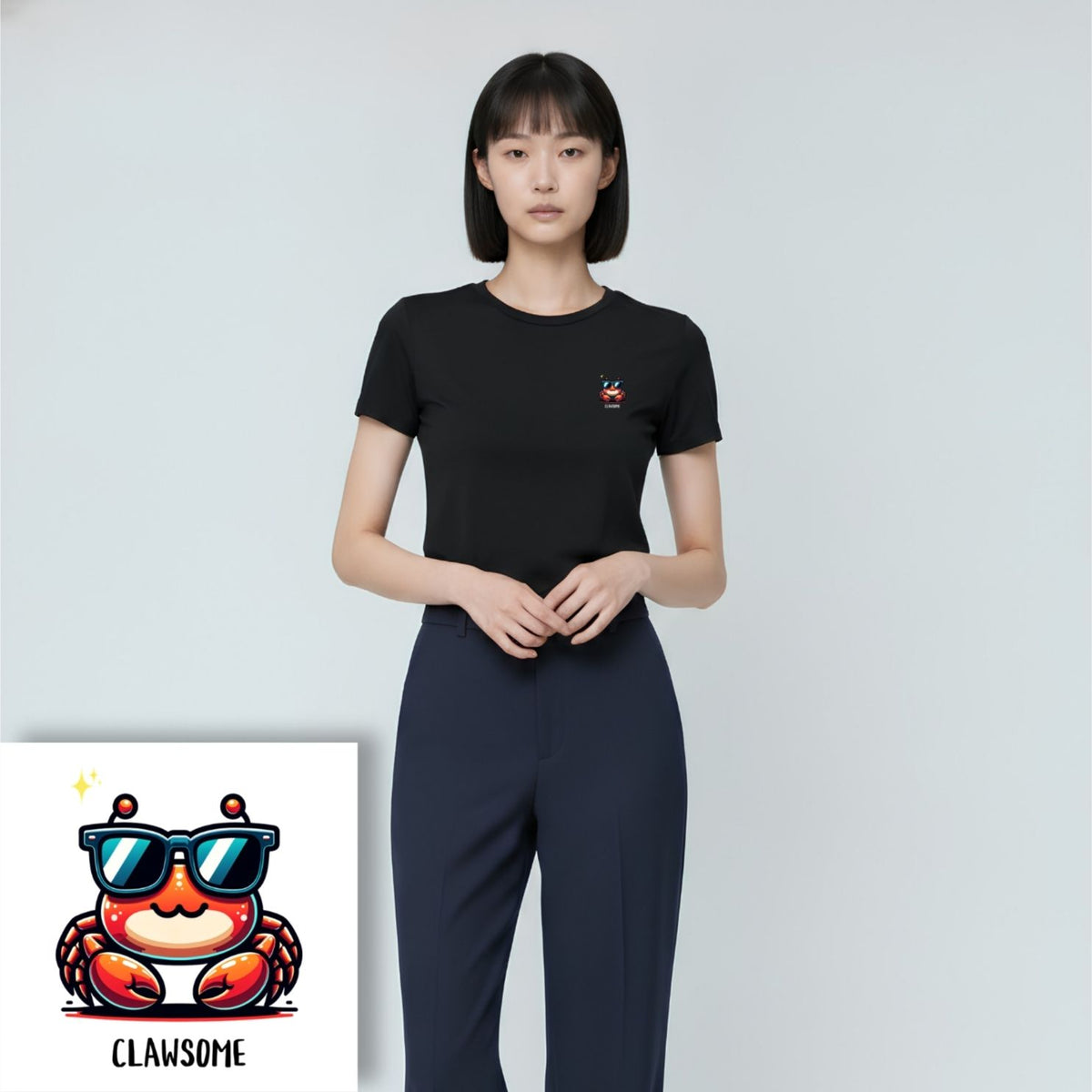 T-shirt dames ronde hals - Clawsome cute