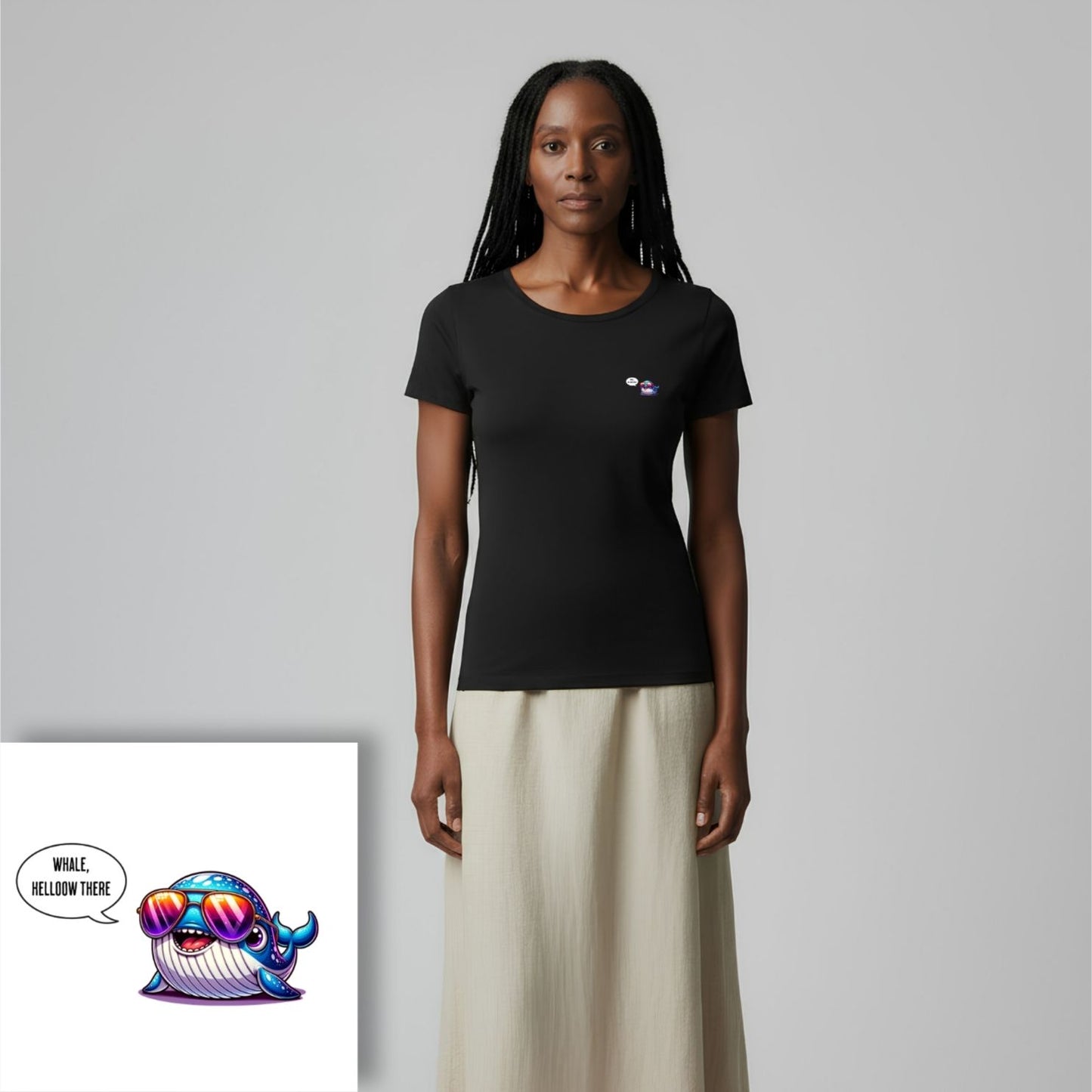 T-shirt dames ronde hals - Whale, helloow there