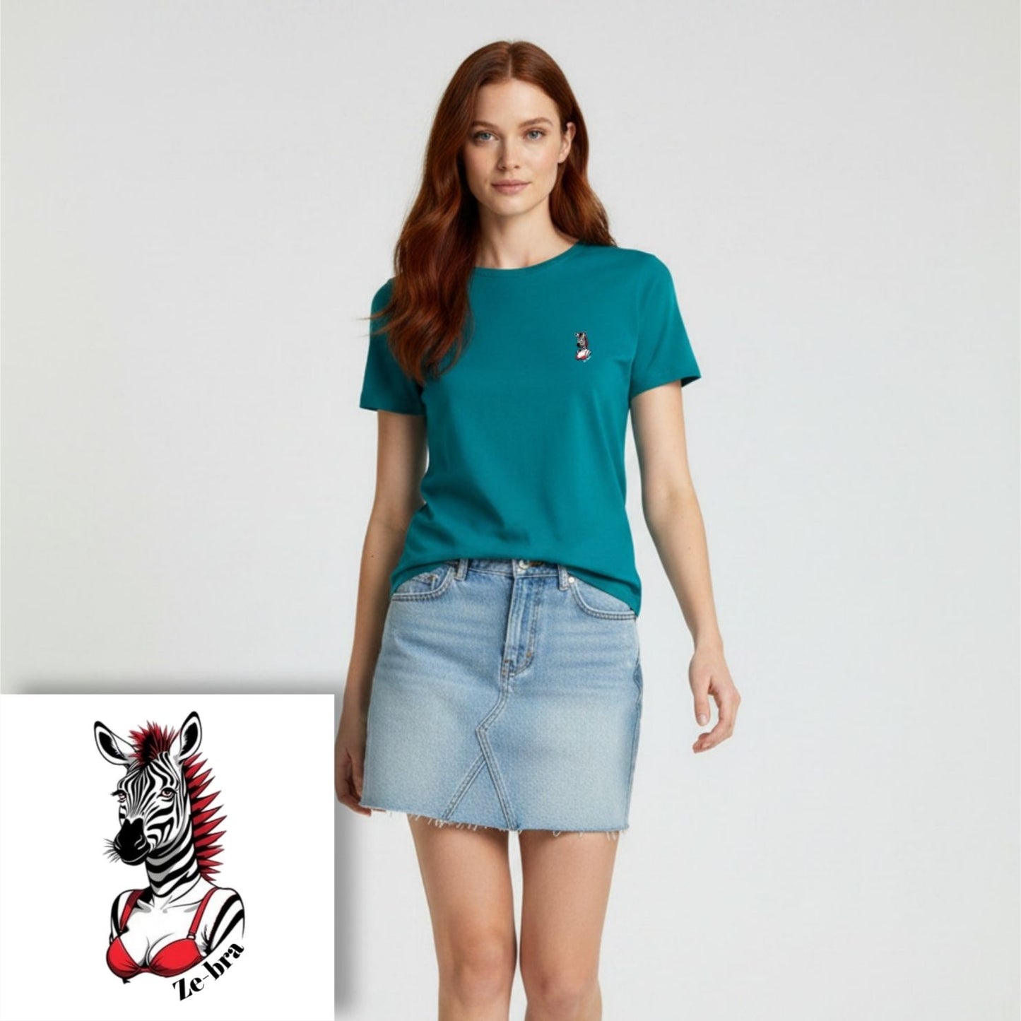 T-shirt dames ronde hals - Ze-bra