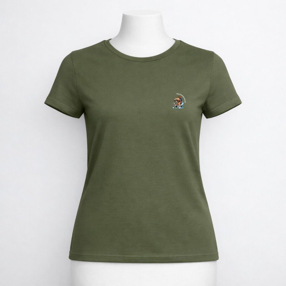 T-shirt dames ronde hals - Stop horsing around (bath)