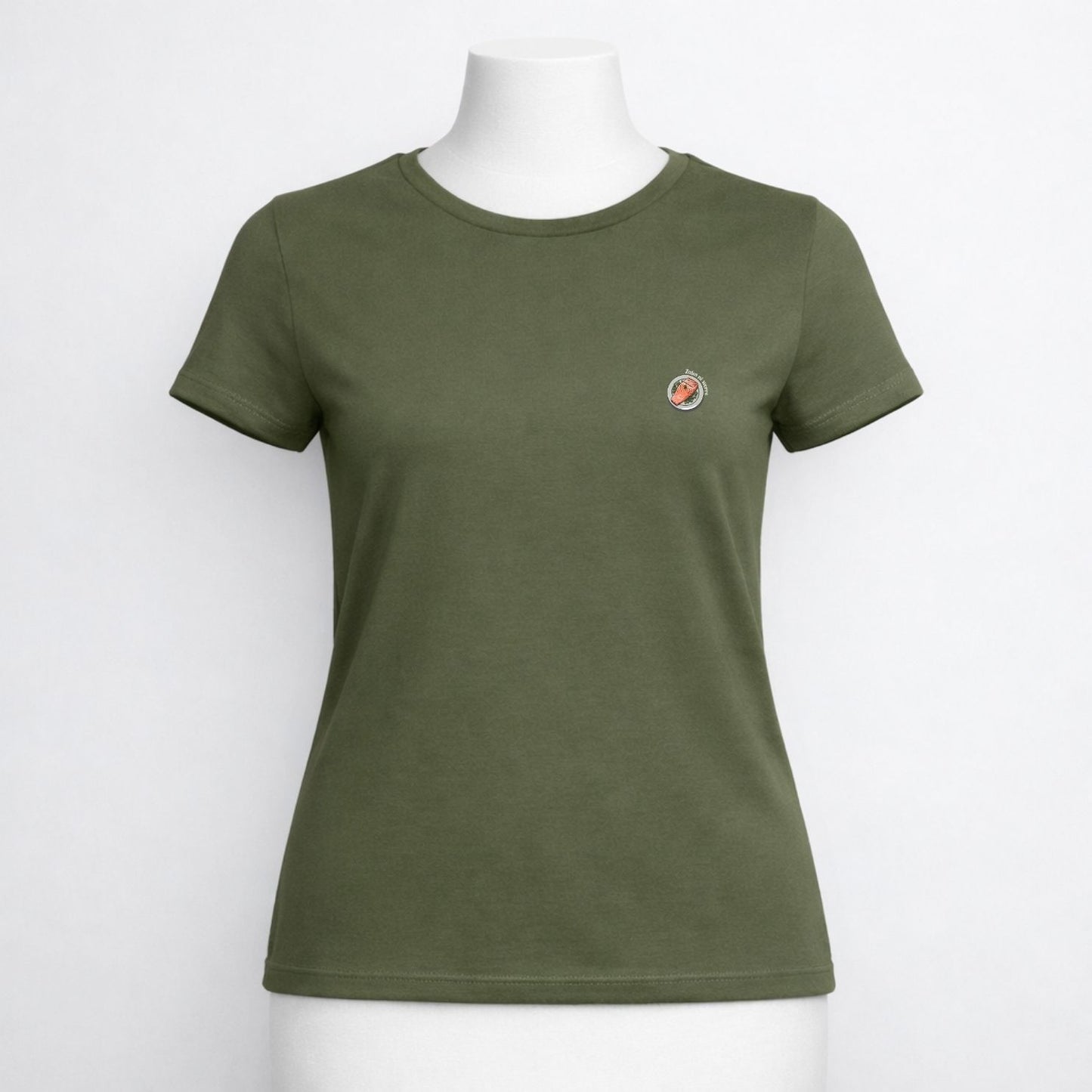 T-shirt dames ronde hals - Zalm ni worre