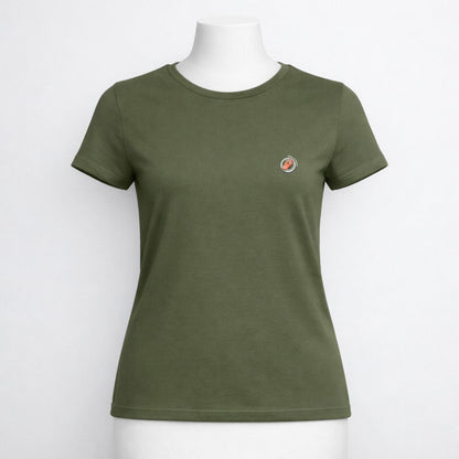 T-shirt dames ronde hals - Zalm ni worre