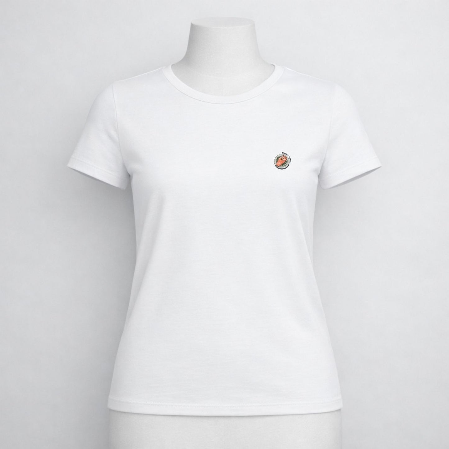 T-shirt dames ronde hals - Zalm ni worre