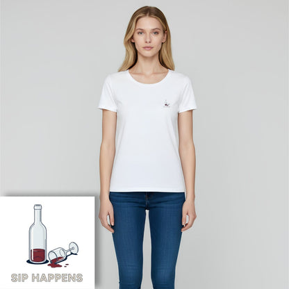 T-shirt dames ronde hals - Sip happens